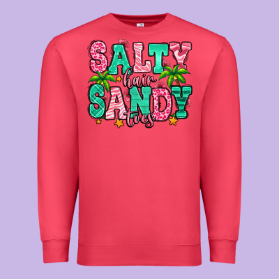 Salty Hair Sandy Toes Premium Sweatshirt Designed By Jasminsmagicworld