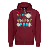 Burgundy i will always be your biggest fan volleyball Zipper Hoodie - Zillion Design Studio