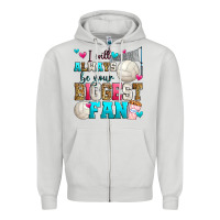 Dove Grey i will always be your biggest fan volleyball Zipper Hoodie - Zillion Design Studio