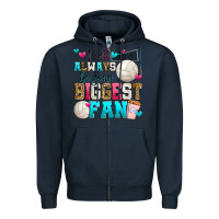 Navy i will always be your biggest fan volleyball Zipper Hoodie - Zillion Design Studio