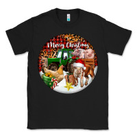 Black Merry Christmas Farm Animals Classic Tee - FaDigitalArtStudio