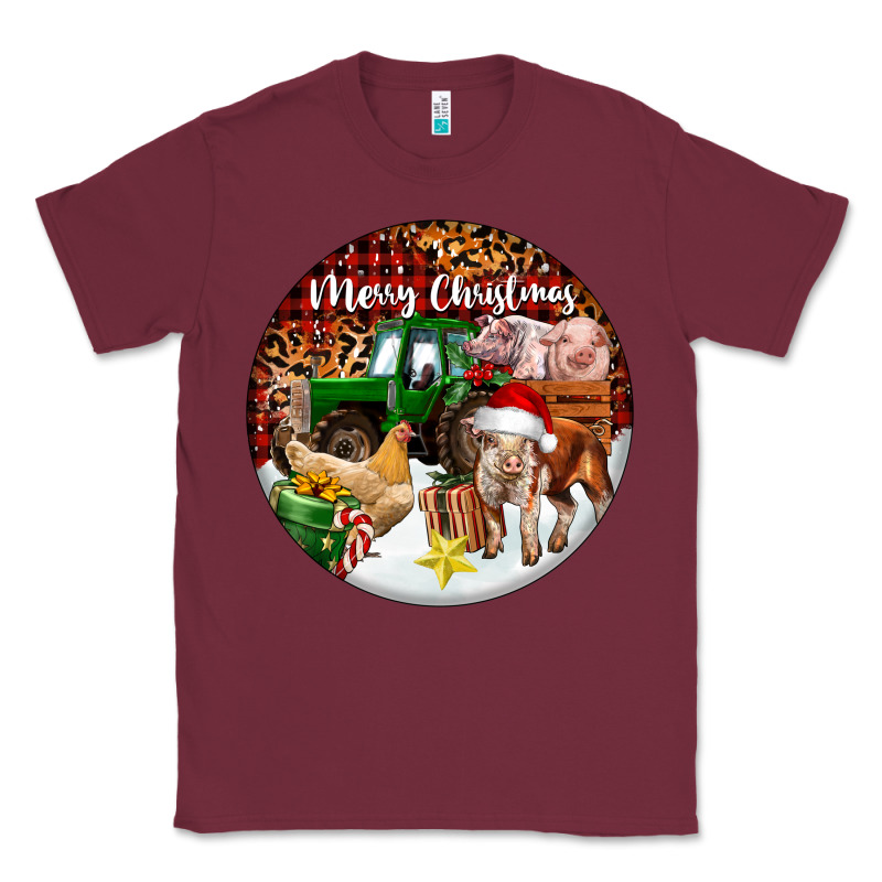 Merry Christmas Farm Animals Classic Tee by FaDigitalArtStudio | Teevron