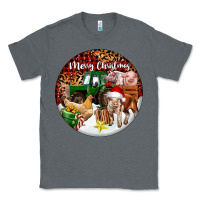 Charcoal Heather Merry Christmas Farm Animals Classic Tee - FaDigitalArtStudio