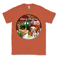 Copper Merry Christmas Farm Animals Classic Tee - FaDigitalArtStudio