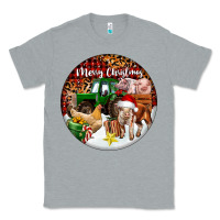 Heather Grey Merry Christmas Farm Animals Classic Tee - FaDigitalArtStudio