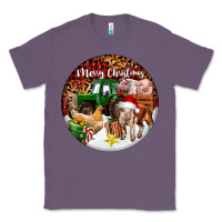 Lavender Merry Christmas Farm Animals Classic Tee - FaDigitalArtStudio