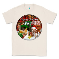 Natural Merry Christmas Farm Animals Classic Tee - FaDigitalArtStudio
