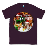 Plum Merry Christmas Farm Animals Classic Tee - FaDigitalArtStudio