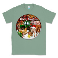 Sage Merry Christmas Farm Animals Classic Tee - FaDigitalArtStudio
