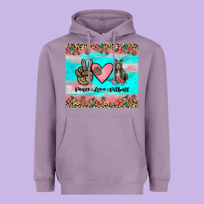 Peace Love Pitbull Heavyweight Hoodie Designed By Jahusdesignshop