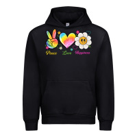 Black peace love happiness Urban Hoodie - NancyCooperArtShop