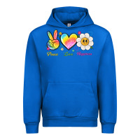 Cobalt peace love happiness Urban Hoodie - NancyCooperArtShop