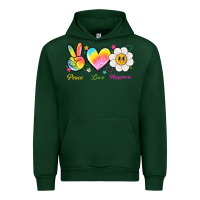 Foreset Green peace love happiness Urban Hoodie - NancyCooperArtShop
