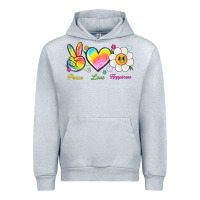 Heather Grey peace love happiness Urban Hoodie - NancyCooperArtShop