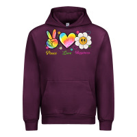 Mauve Wine peace love happiness Urban Hoodie - NancyCooperArtShop