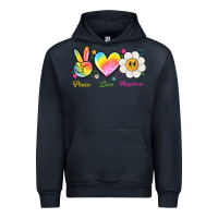 Navy peace love happiness Urban Hoodie - NancyCooperArtShop
