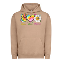 Pigment Burro peace love happiness Urban Hoodie - NancyCooperArtShop