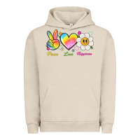 Pigment French Oak peace love happiness Urban Hoodie - NancyCooperArtShop