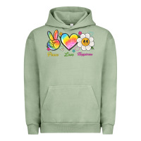Pigment Oil Green peace love happiness Urban Hoodie - NancyCooperArtShop