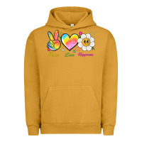 Pigment Peanut Butter peace love happiness Urban Hoodie - NancyCooperArtShop