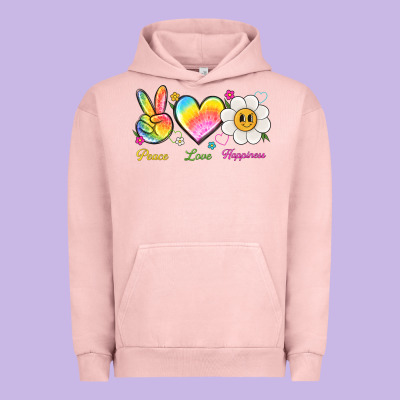 Peace Love Happiness Urban Hoodie Designed By Nancycooperartshop