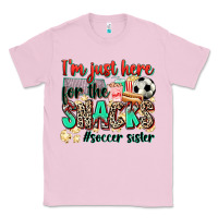 Bubblegum Pink i'm just here for the snacks #soccer sister Classic Tee - Zillion Design Studio