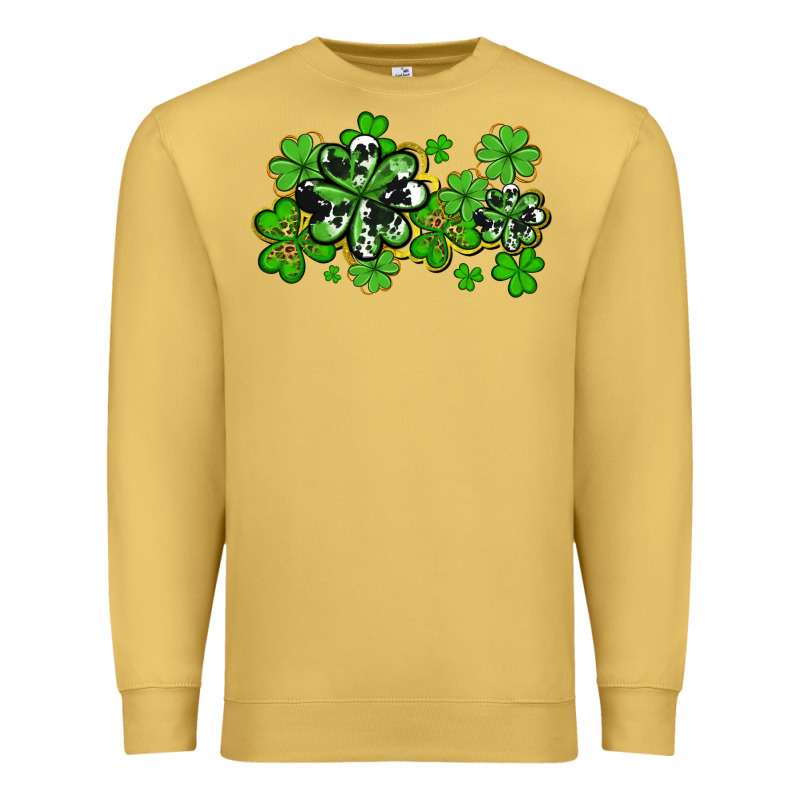 Cowhide And Leopard Shamrocks Premium Sweatshirt by AdoDesignShop | Teevron