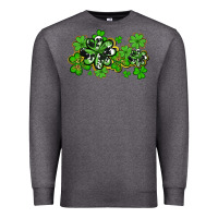 Charcoal Heather cowhide and leopard shamrocks Premium Sweatshirt - AdoDesignShop