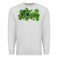 Dove Grey cowhide and leopard shamrocks Premium Sweatshirt - AdoDesignShop