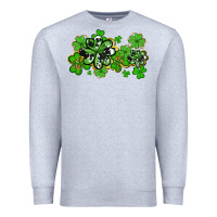 Heather Grey cowhide and leopard shamrocks Premium Sweatshirt - AdoDesignShop