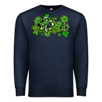 Navy cowhide and leopard shamrocks Premium Sweatshirt - AdoDesignShop