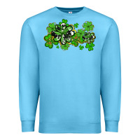 Ocean Blue cowhide and leopard shamrocks Premium Sweatshirt - AdoDesignShop