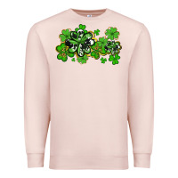 Pale Pink cowhide and leopard shamrocks Premium Sweatshirt - AdoDesignShop