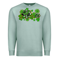Seafoam cowhide and leopard shamrocks Premium Sweatshirt - AdoDesignShop