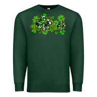 Sports Green cowhide and leopard shamrocks Premium Sweatshirt - AdoDesignShop