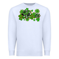 White cowhide and leopard shamrocks Premium Sweatshirt - AdoDesignShop