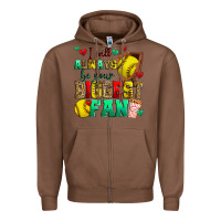 Chestnut i will always be your biggest fan softball Zipper Hoodie - Zillion Design Studio