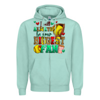 Seafoam i will always be your biggest fan softball Zipper Hoodie - Zillion Design Studio