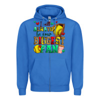True Royal i will always be your biggest fan softball Zipper Hoodie - Zillion Design Studio