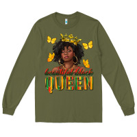 Army Green beautiful black queen Long Sleeve Tee - texasbilliewilder
