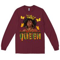 Burgundy beautiful black queen Long Sleeve Tee - texasbilliewilder
