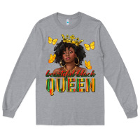 Heather Grey beautiful black queen Long Sleeve Tee - texasbilliewilder