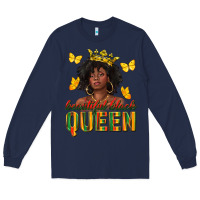 Navy beautiful black queen Long Sleeve Tee - texasbilliewilder
