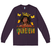 Plum beautiful black queen Long Sleeve Tee - texasbilliewilder