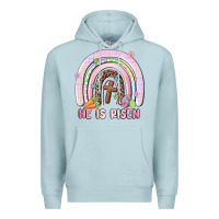 Blue Mist he is risen easter rainbow Premium Hoodie - MaliasSmallBusiness