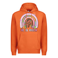 Carrot he is risen easter rainbow Premium Hoodie - MaliasSmallBusiness