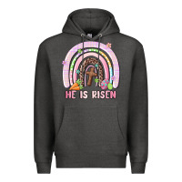 Charcoal Heather he is risen easter rainbow Premium Hoodie - MaliasSmallBusiness