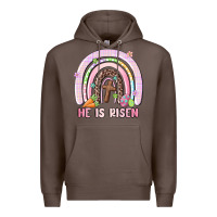 Coffee he is risen easter rainbow Premium Hoodie - MaliasSmallBusiness