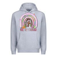 Heather Grey he is risen easter rainbow Premium Hoodie - MaliasSmallBusiness
