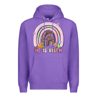 Purple he is risen easter rainbow Premium Hoodie - MaliasSmallBusiness